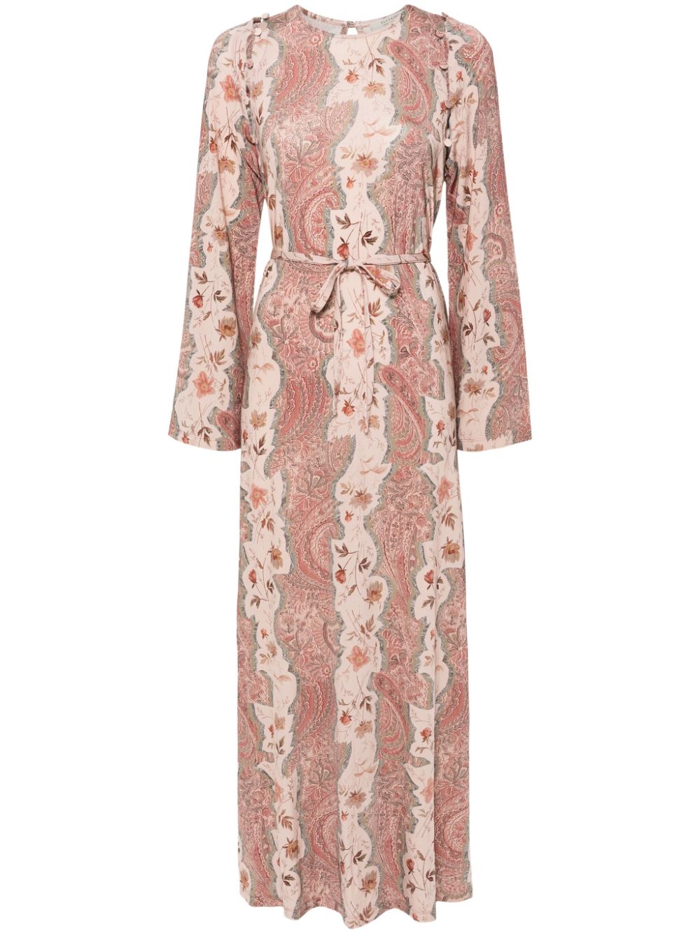 Susannah Cascade belted maxi dress - Pink