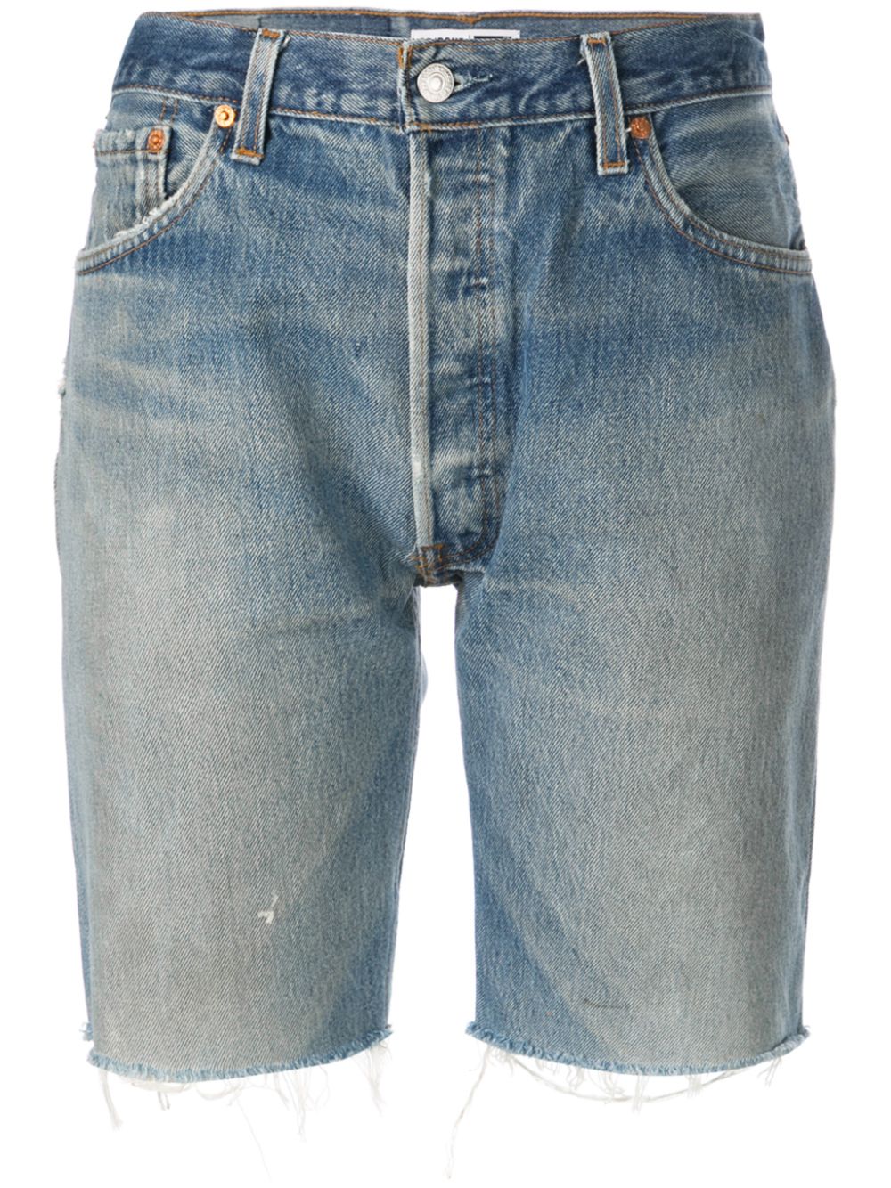 Knee length denim shorts - Blue