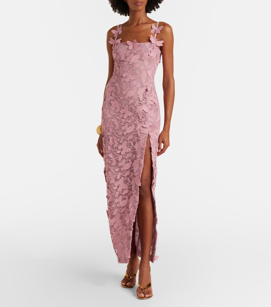 Embroidered lace maxi dress