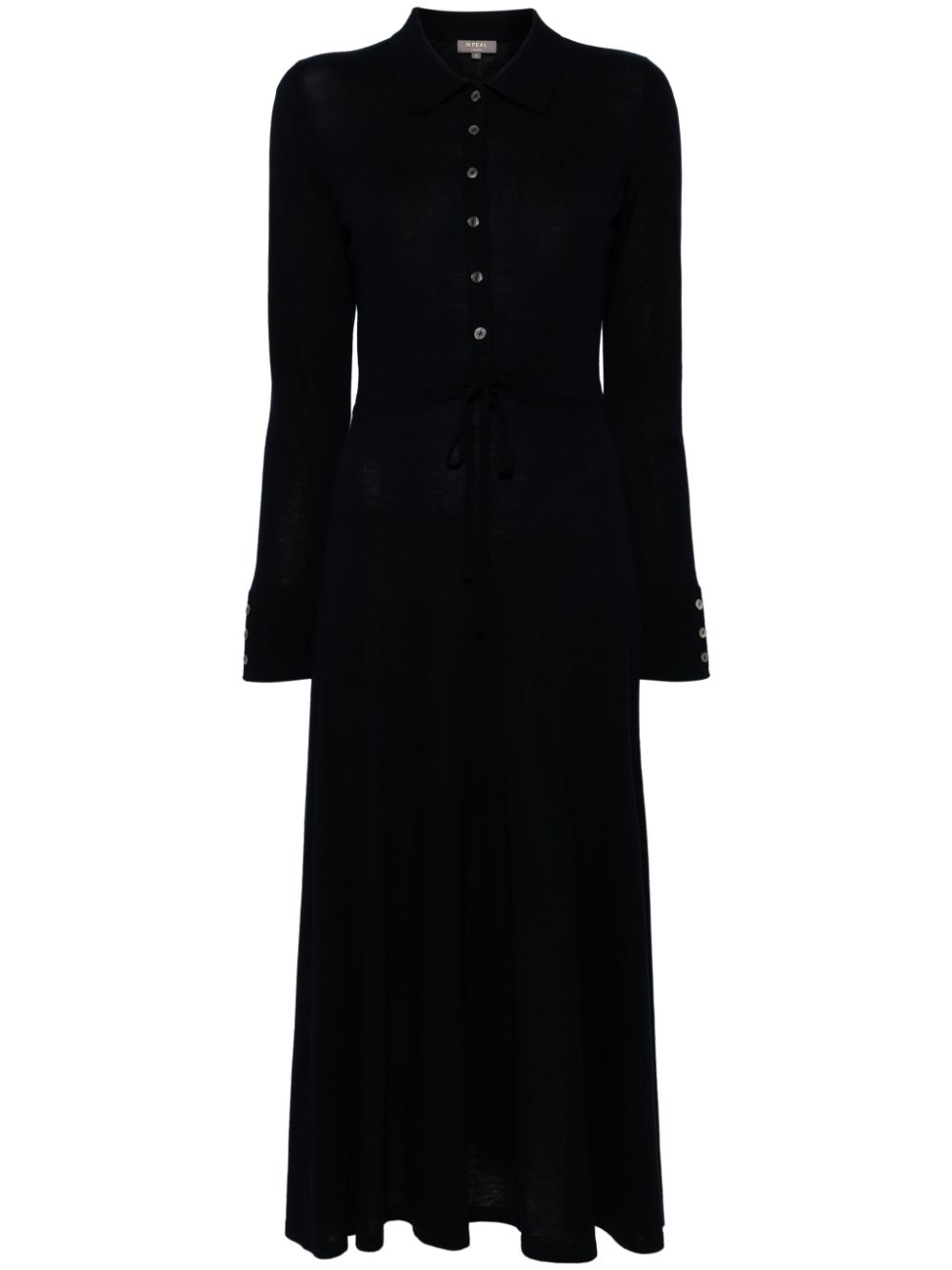 Polo-collar belted dress - Blue