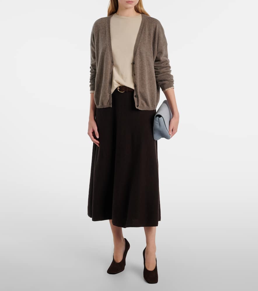 Torie high-rise cashmere maxi skirt