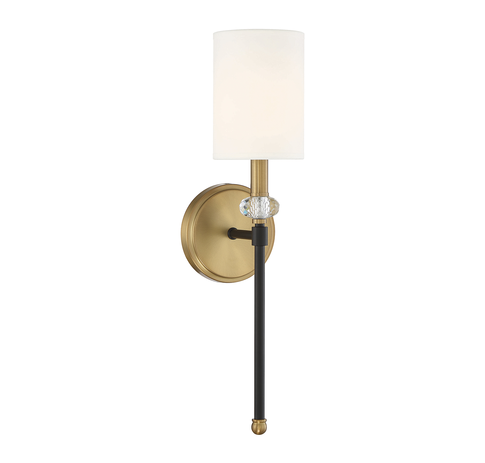 Tivoli 1-Light Wall Sconce in Matte Black with Warm Brass Accent