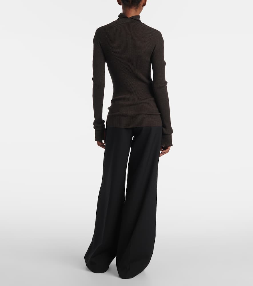 Ribbed-knit wool sweater
