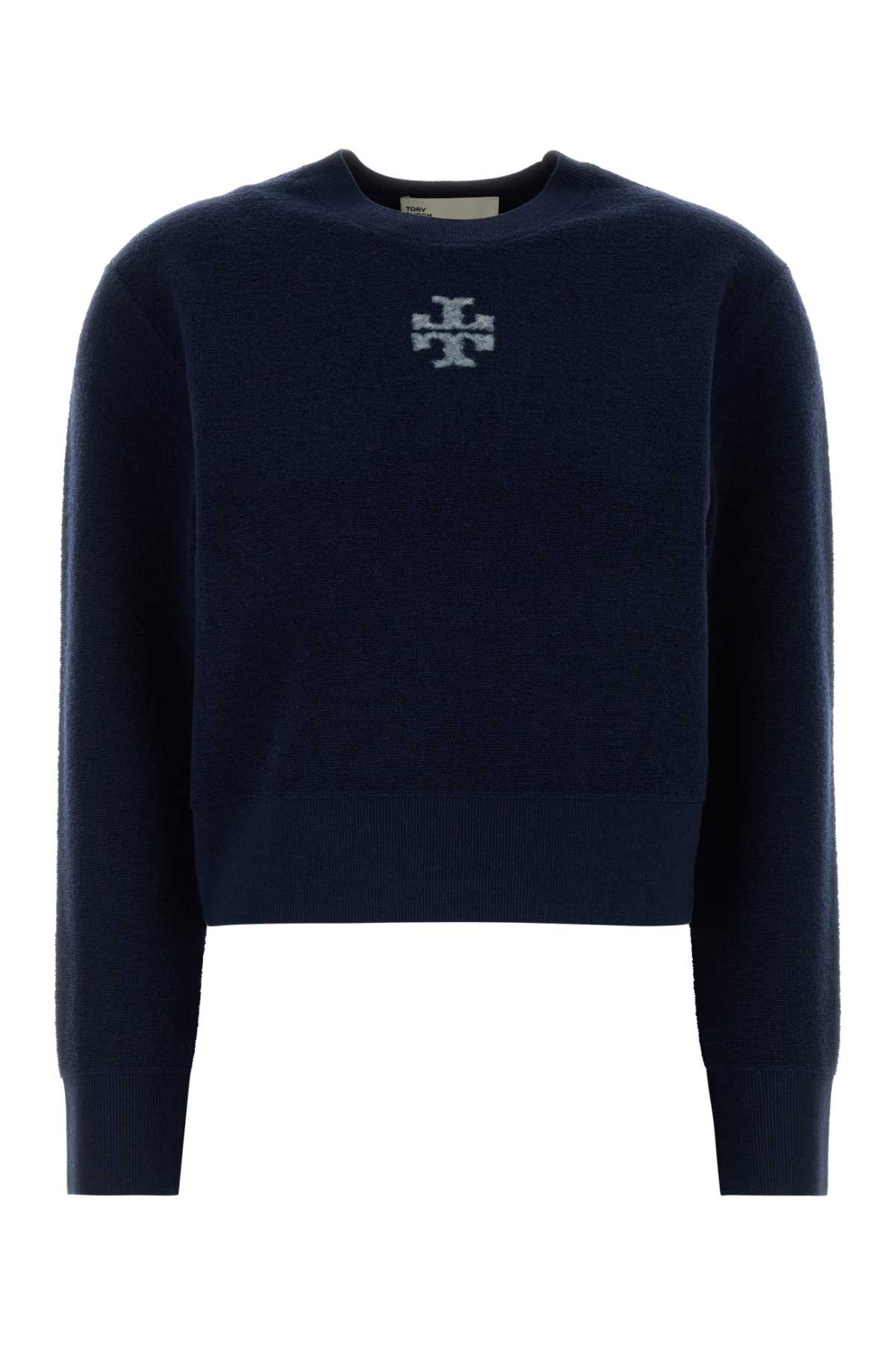 Navy Blue Wool Blend Sweater