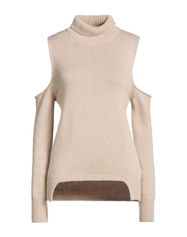 N. o.w. Andrea Rosati Cashmere Woman Turtleneck Beige Size S Wool, Viscose, Cashmere, Nylon