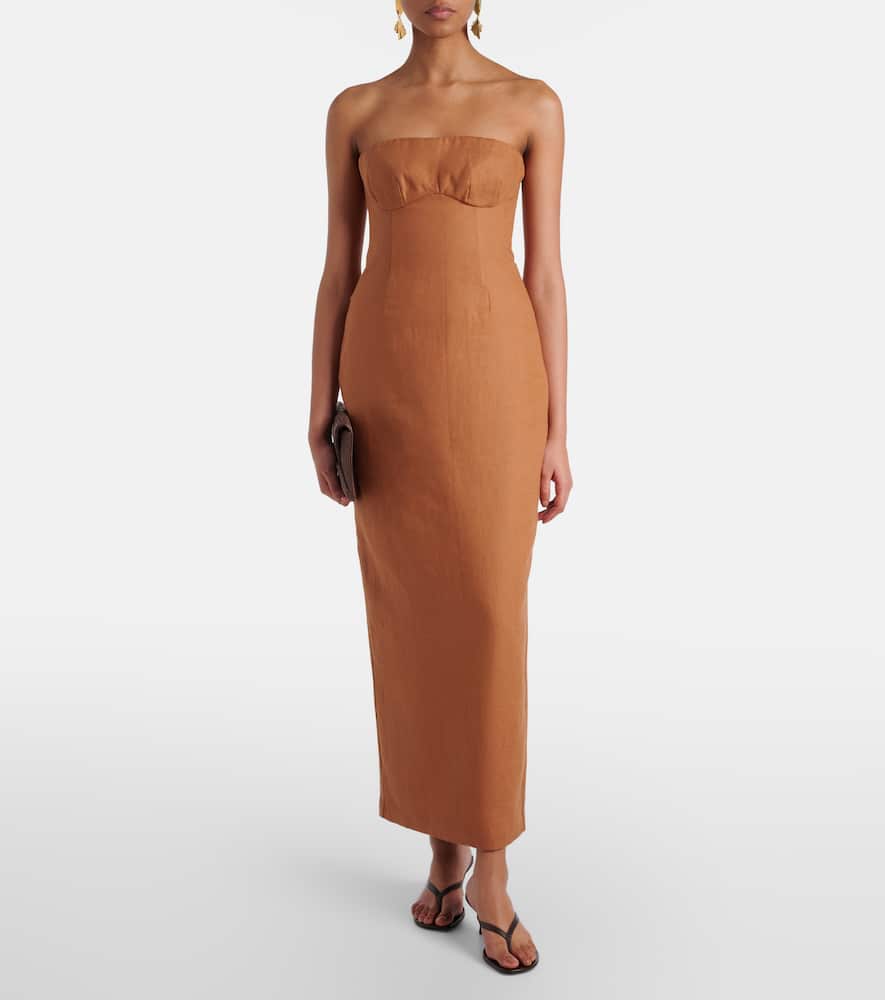 Evalita linen maxi dress
