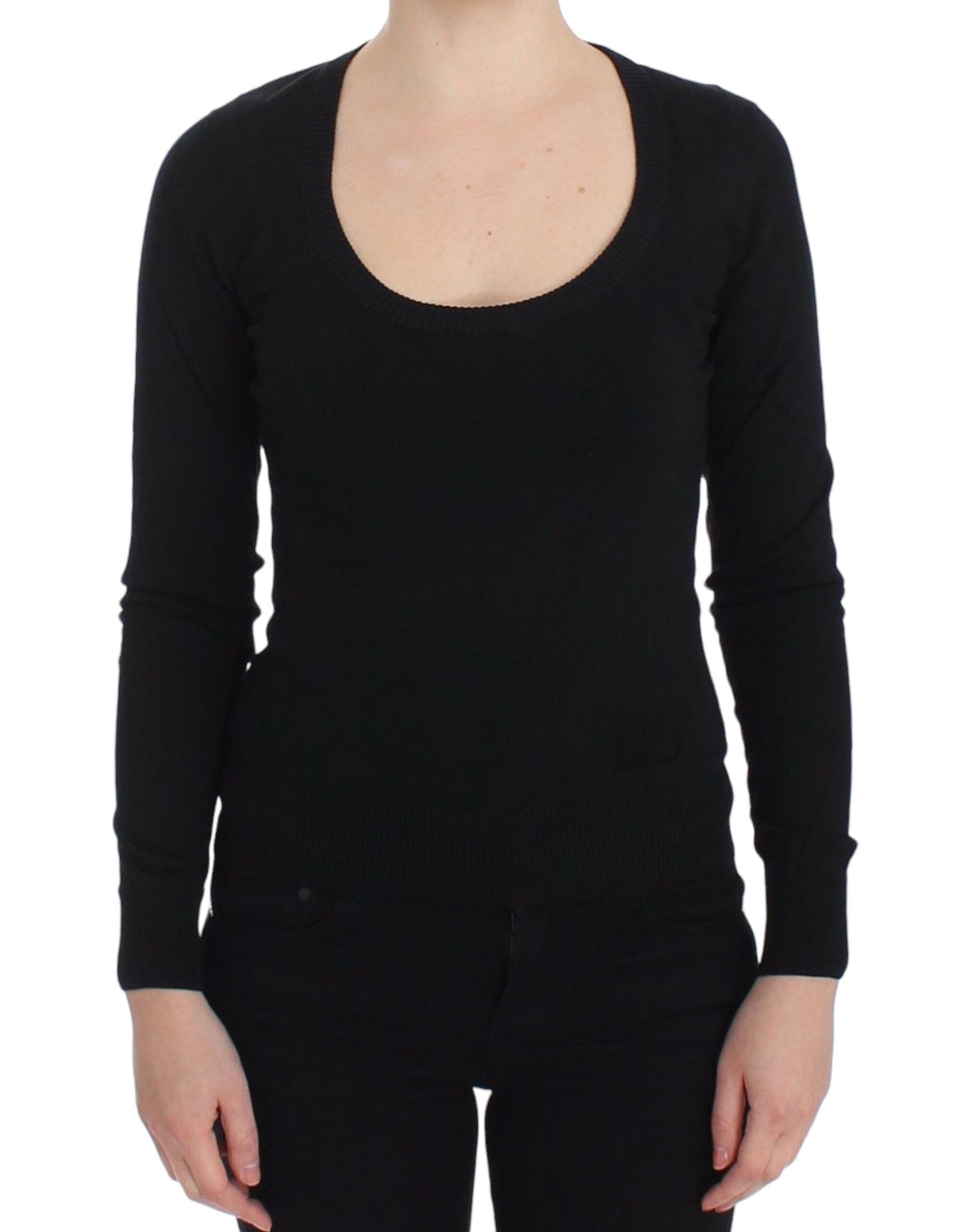 Cashmere & Cotton Crewneck Sweater — Black