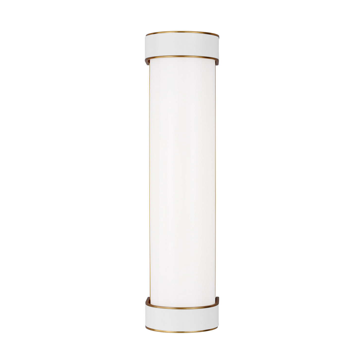 Visual Comfort Studio Monroe Bathroom Vanity Light in Burnished Brass And Gloss White by Kate Spade New York