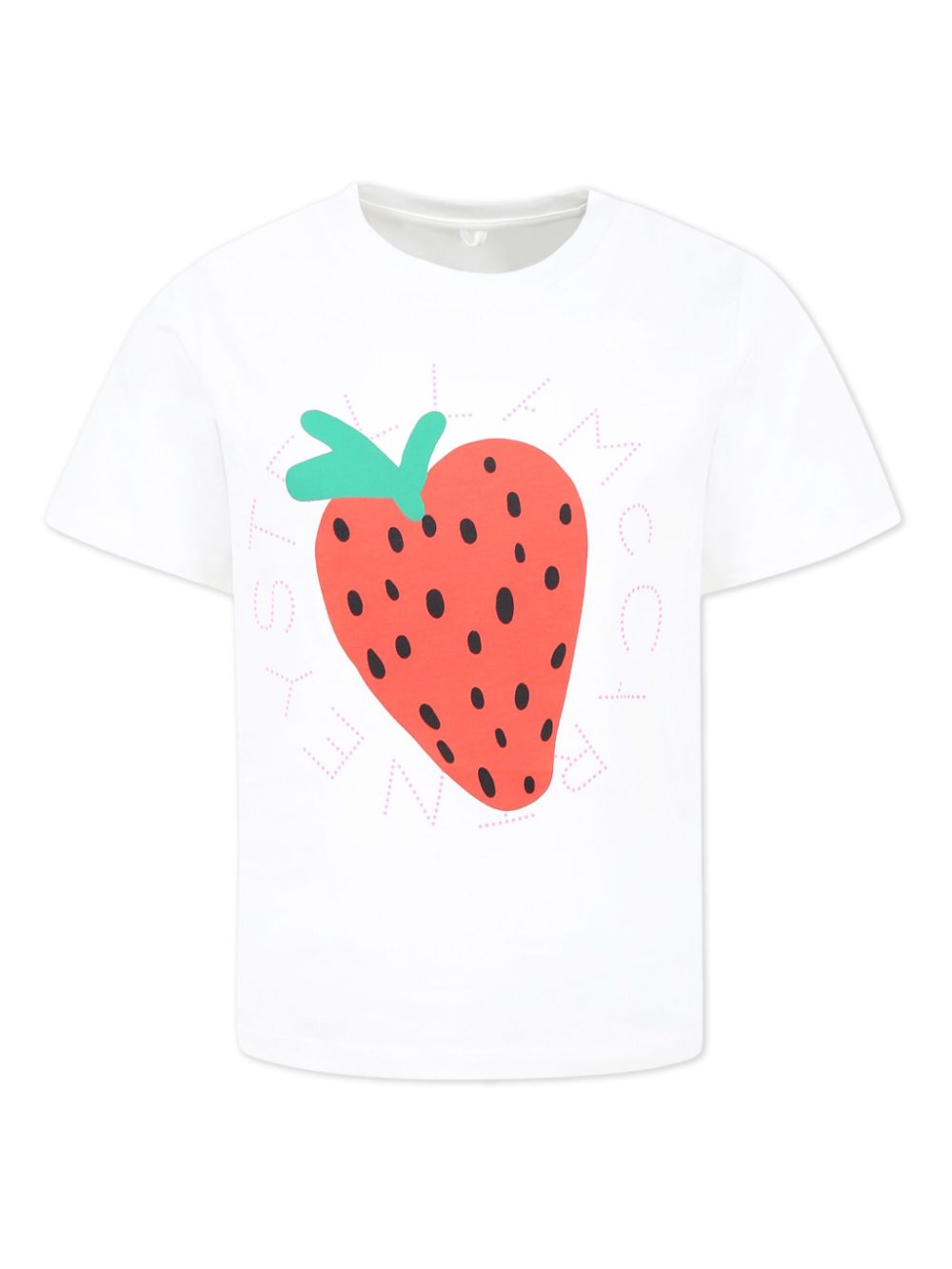 Girls Ivory Cotton Strawberry T-Shirt