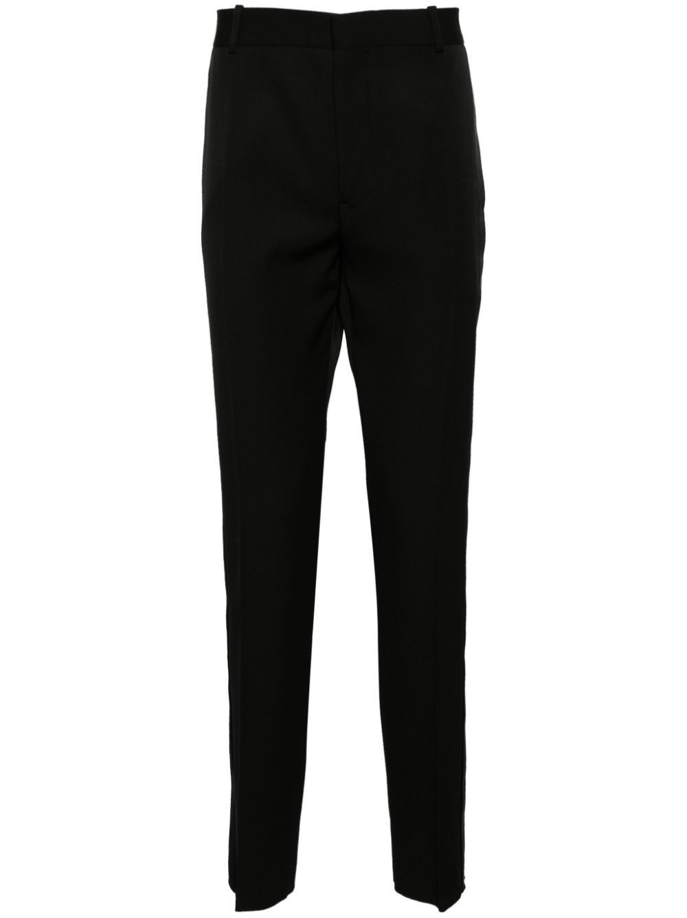 Low-rise satin-trim tailored trousers - Black