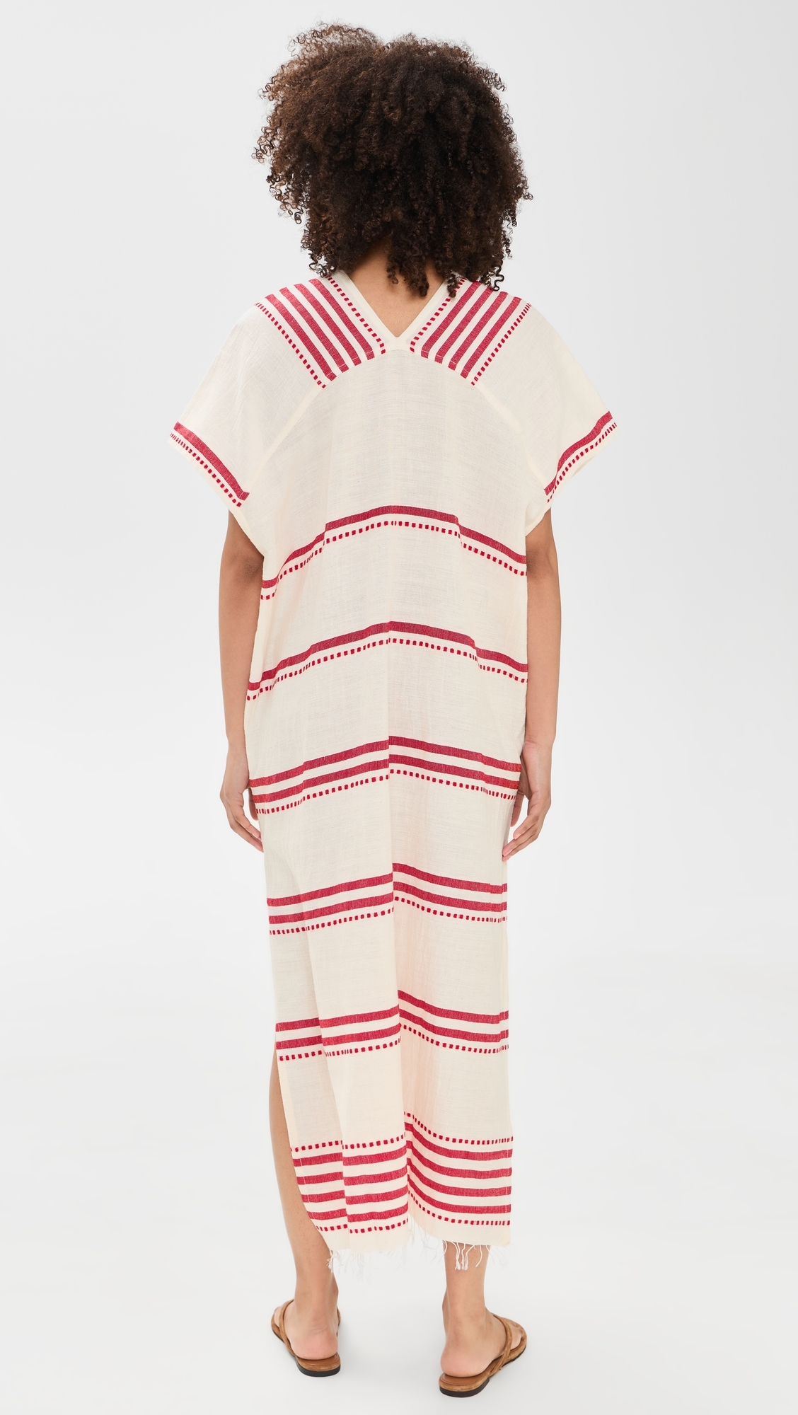 Gasira V Neck Caftan Eshe Red