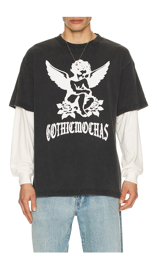 Gothicmochas Angel 2.0 Layered Long Sleeve Tee in Black. L. Also in M, S, XL/1X