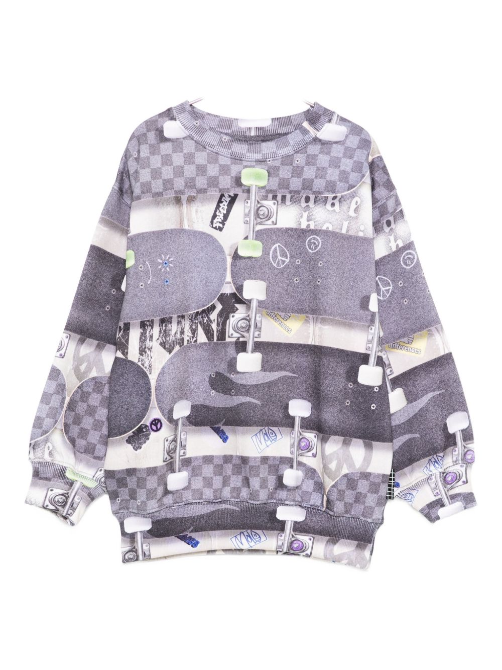 Skateboard-print sweatshirt - Grey