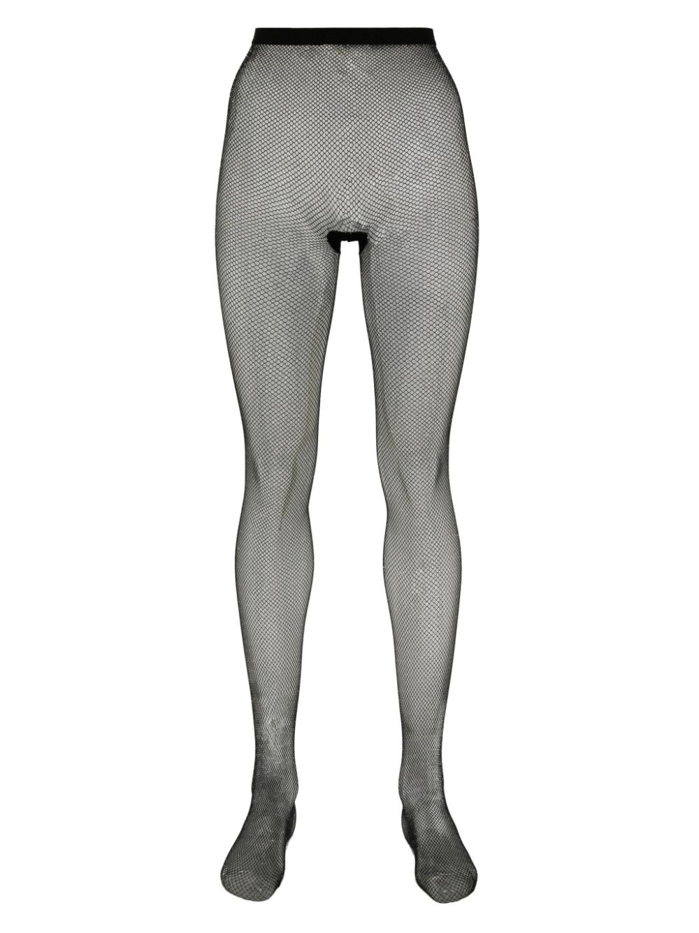 Fishnet lurex-detail tights - Black
