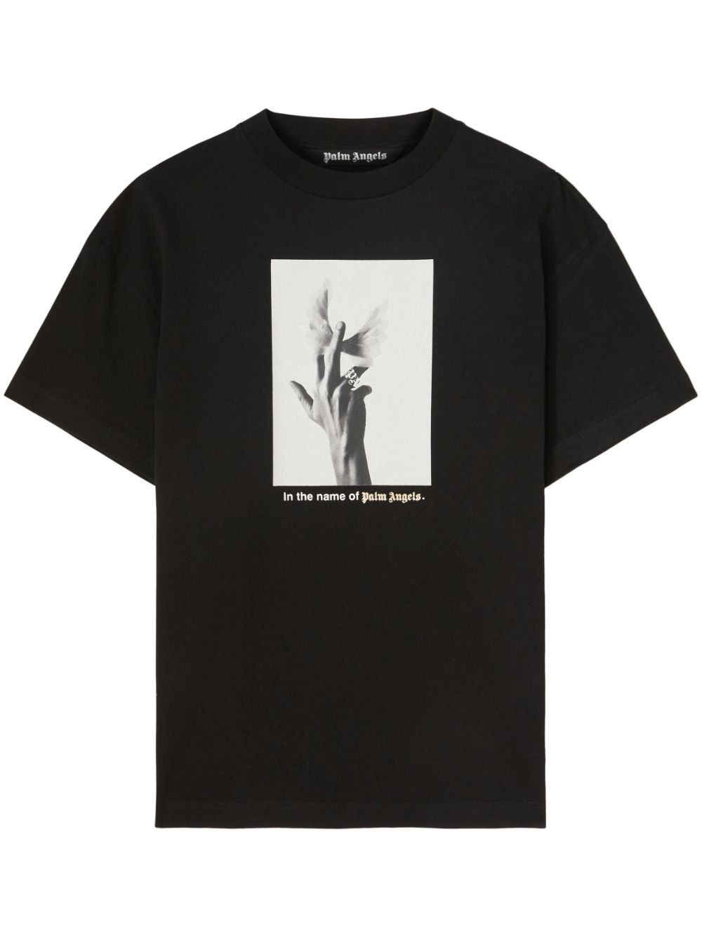 Wings graphic-print cotton T-shirt - Black