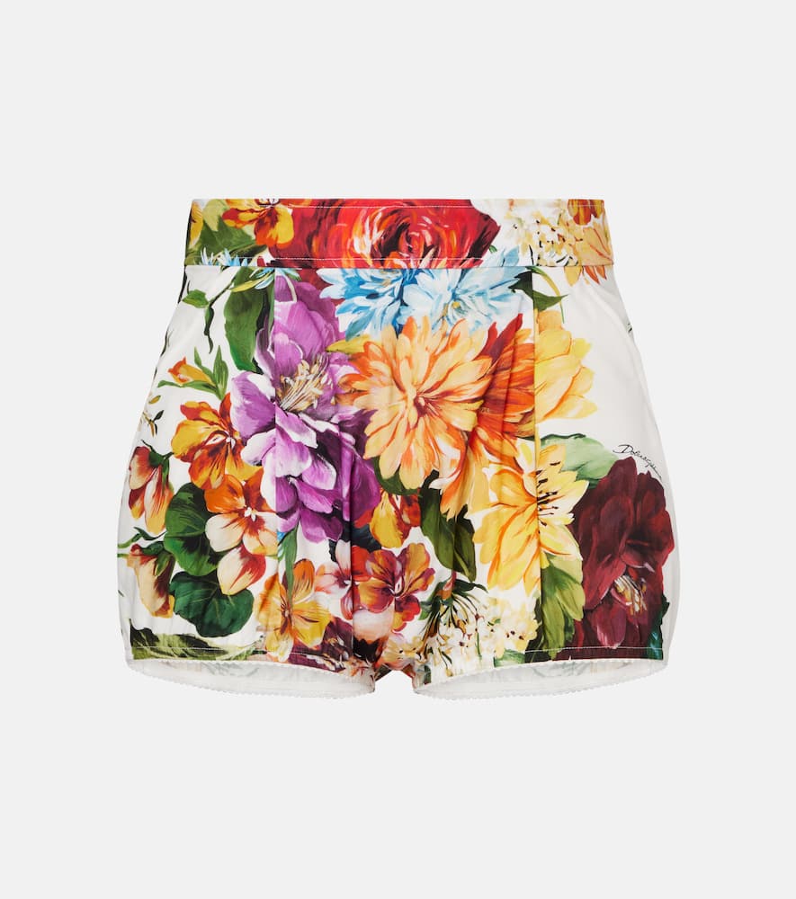 Floral cotton shorts