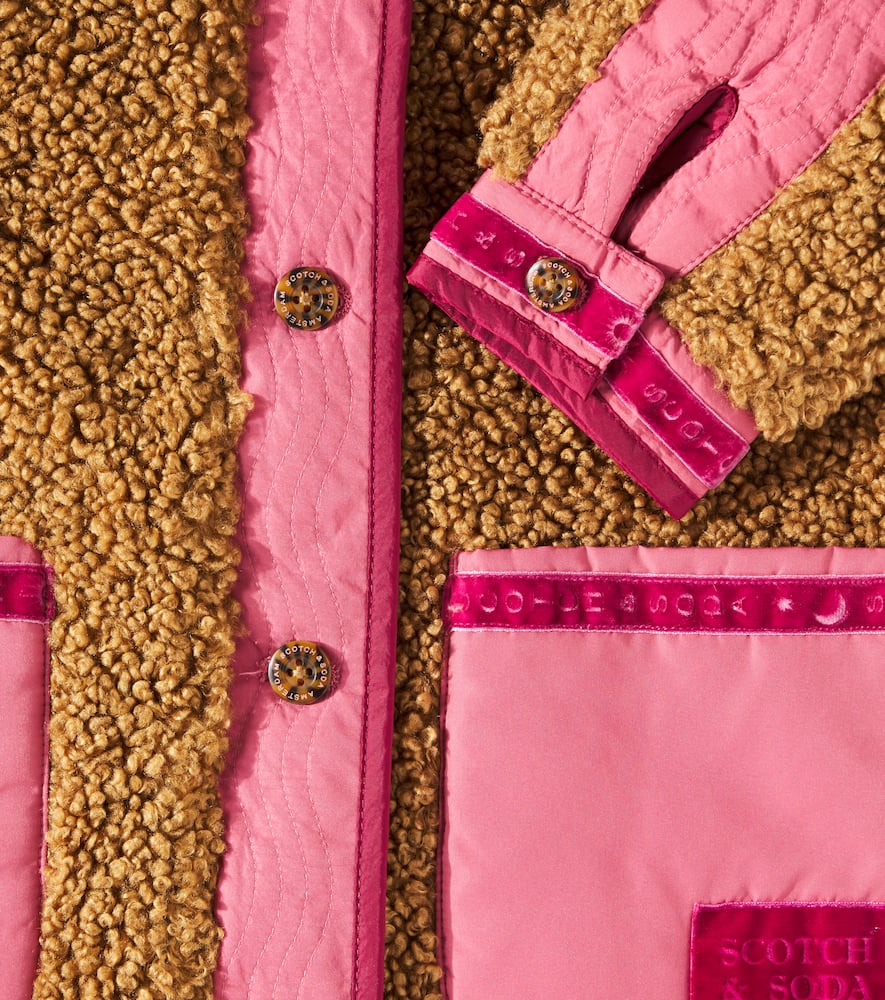 Scotch & Soda Kids Colorblocked teddy jacket