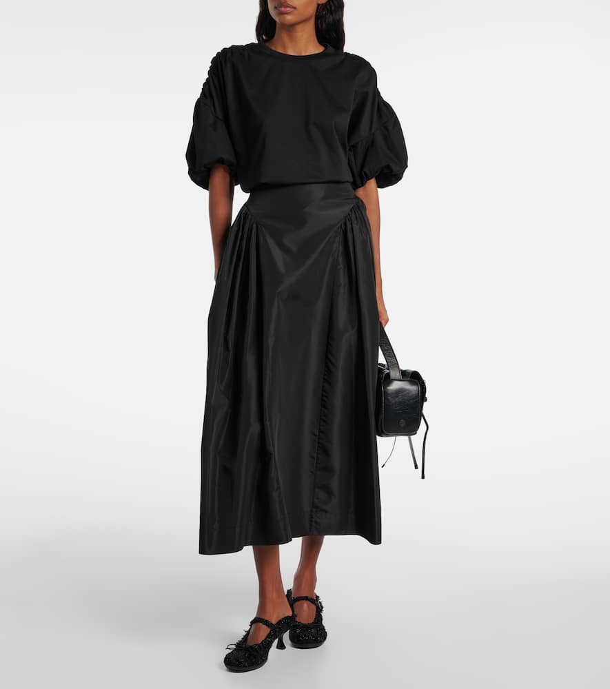 Gathered cotton jersey T-shirt