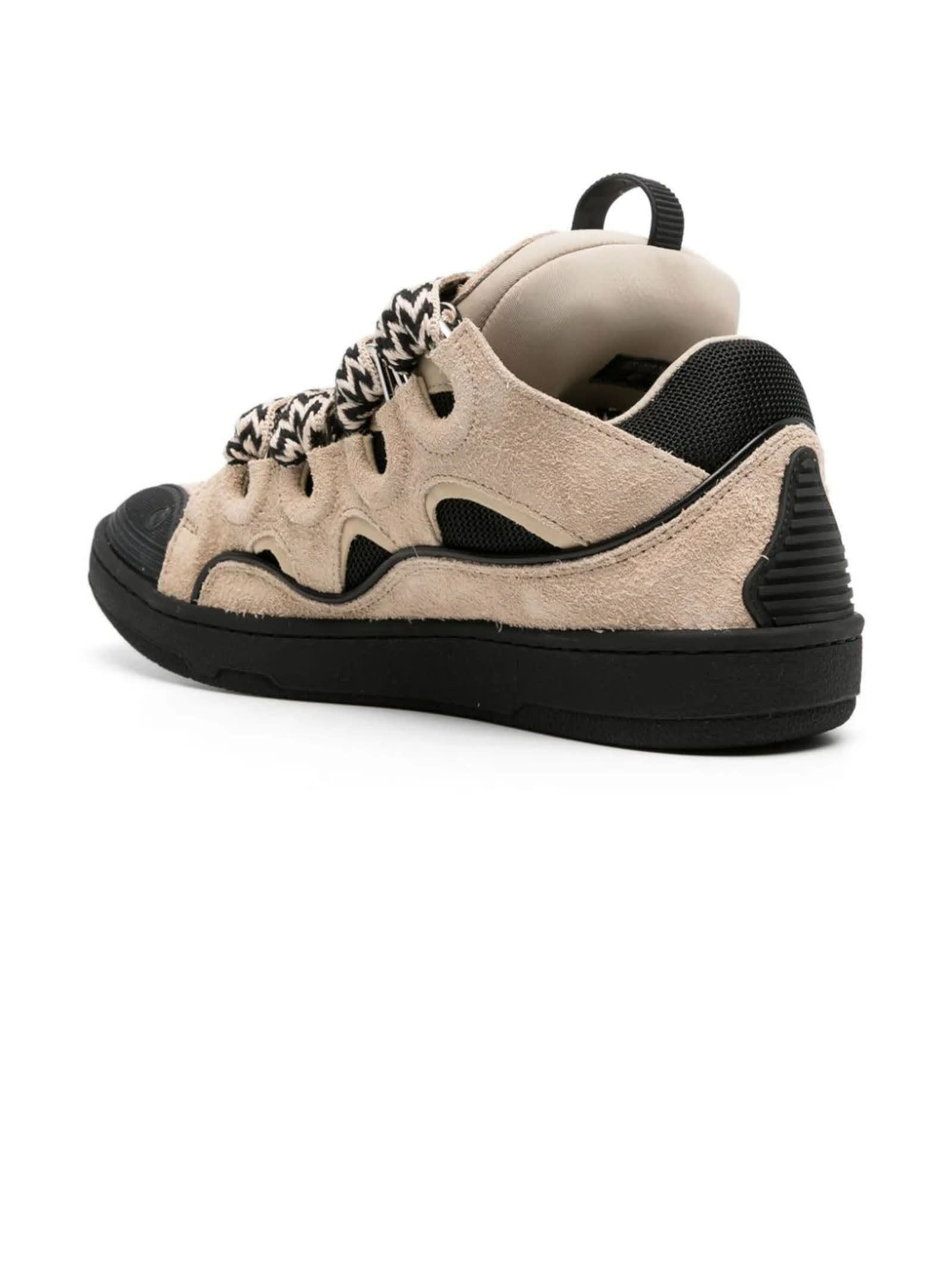 Beige And Black Curb Sneakers