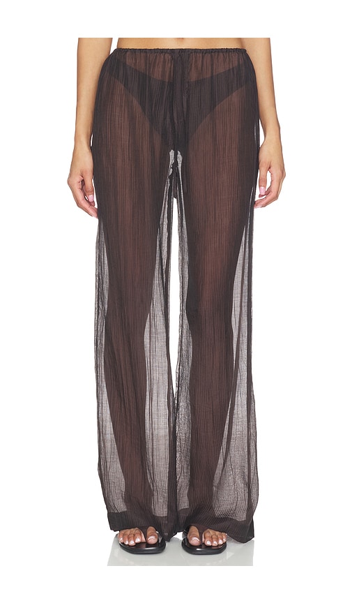 LNA Velma Sheer Pant in Chocolate. S. Also in XS, M