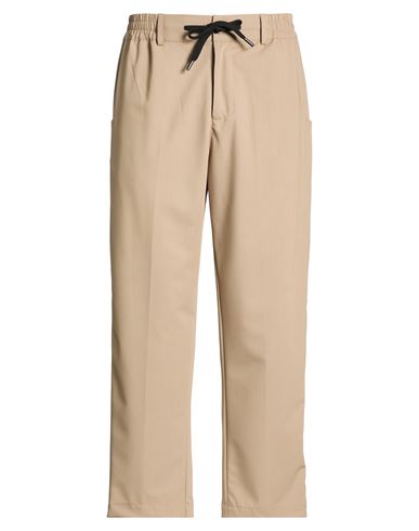 Man Pants Khaki Size L Polyester, Viscose, Elastane