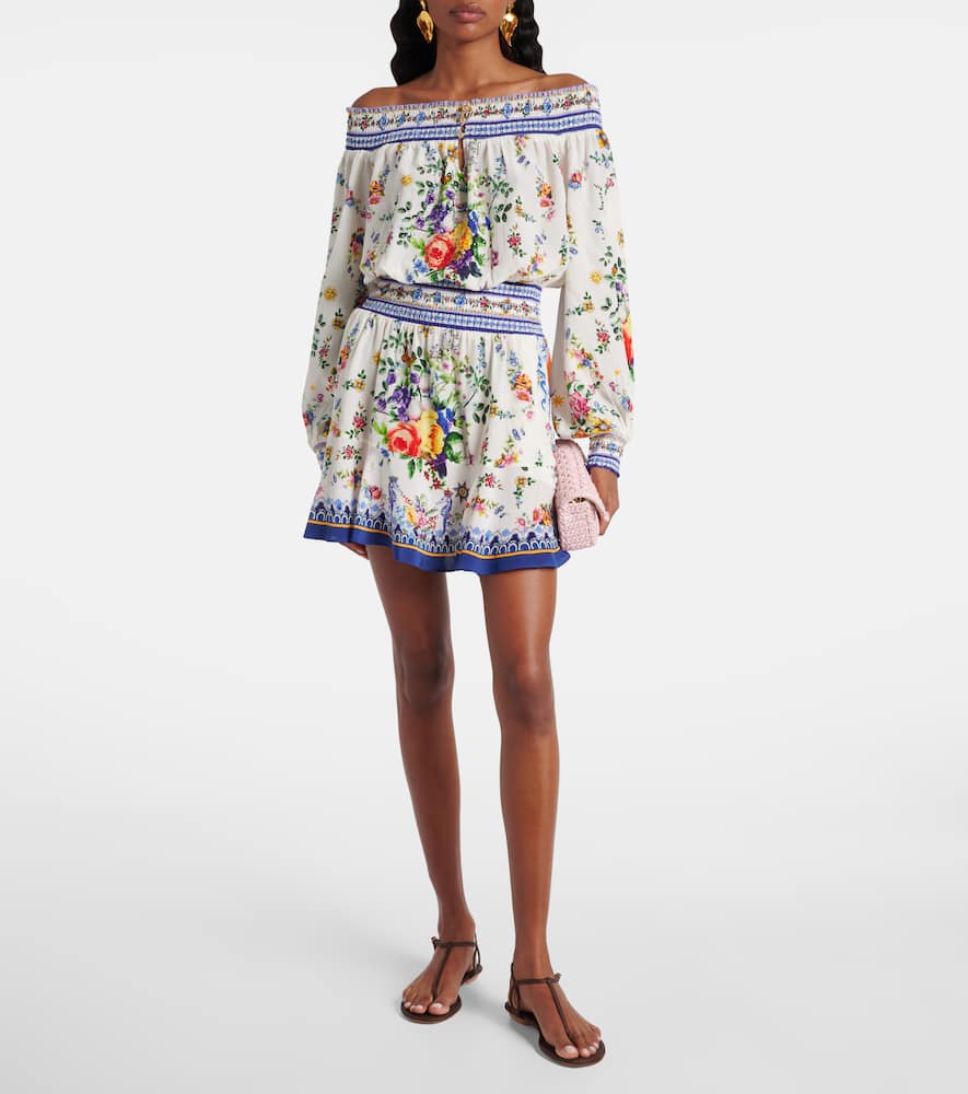 Tiles Darls embellished silk minidress