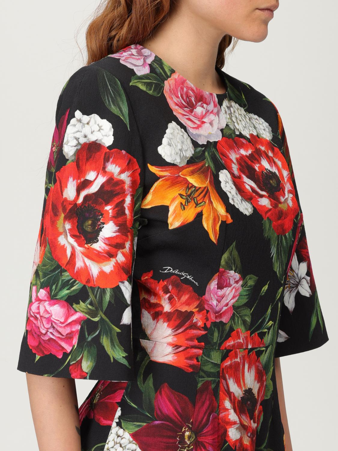 Floral-print mini dress - Black