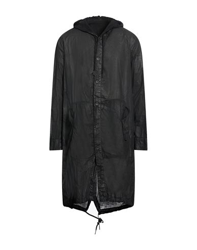 Man Overcoat & Trench Coat Black Size 40 Cotton