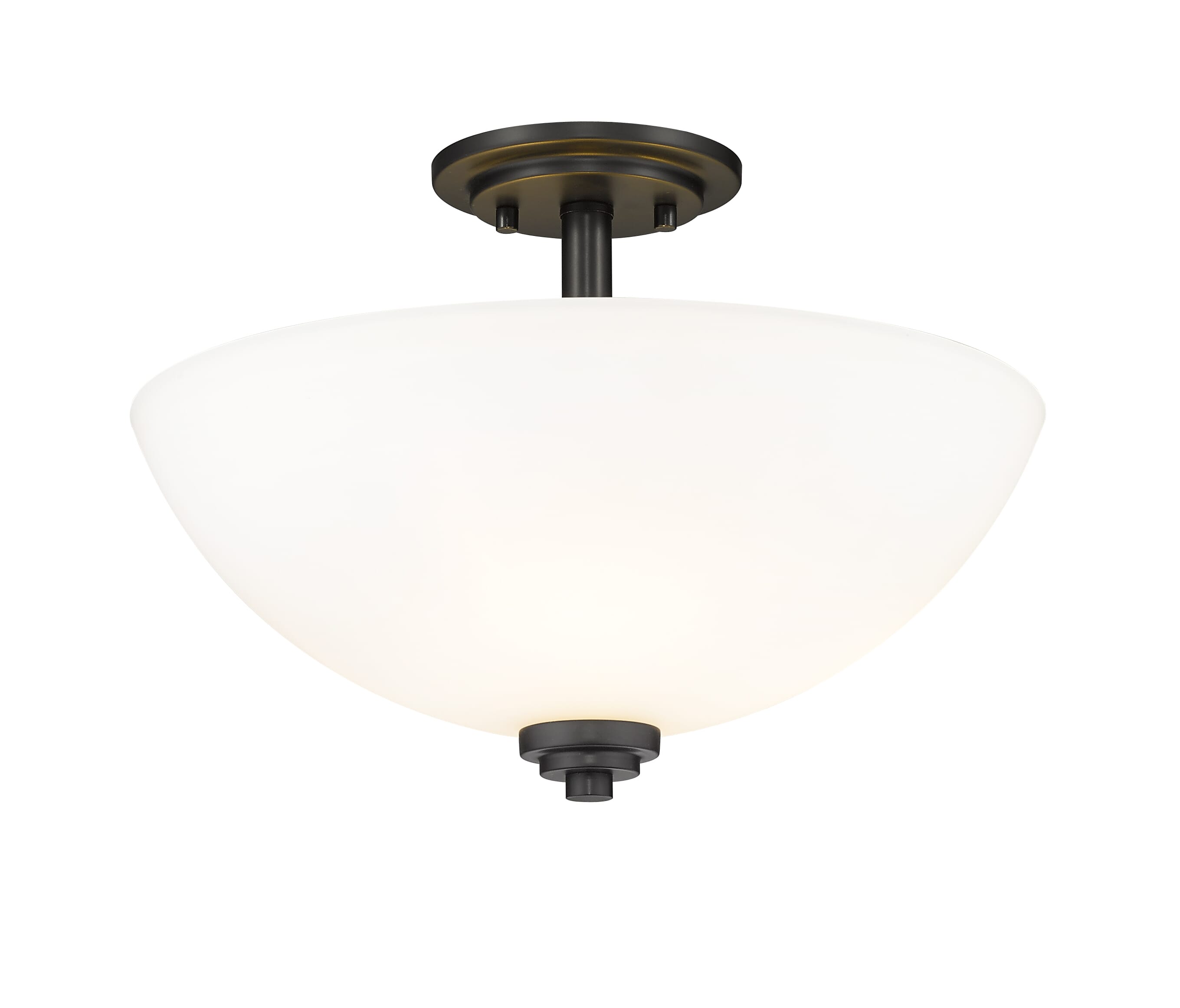 Ashton 3-Light Semi Flush Mount Ceiling Light In Matte Black