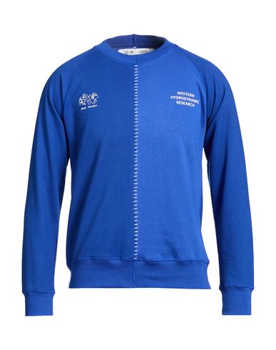 Man Sweatshirt Bright blue Size S Cotton