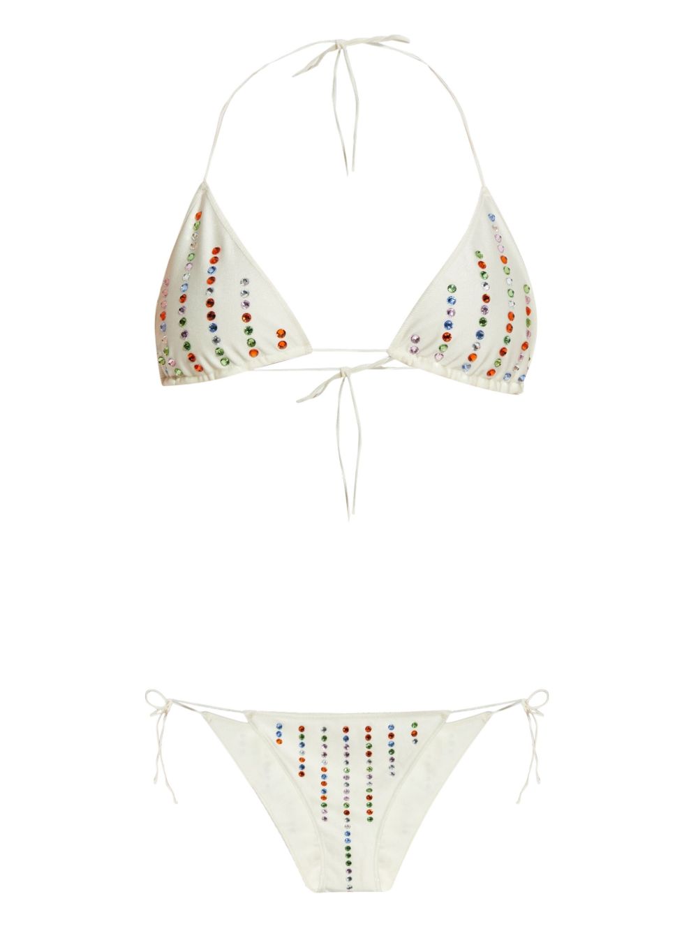 Gem triangle bikini - White