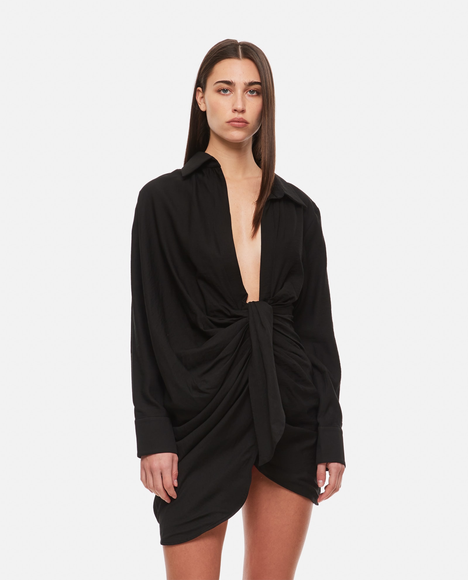 Bahia knotted shirt minidress