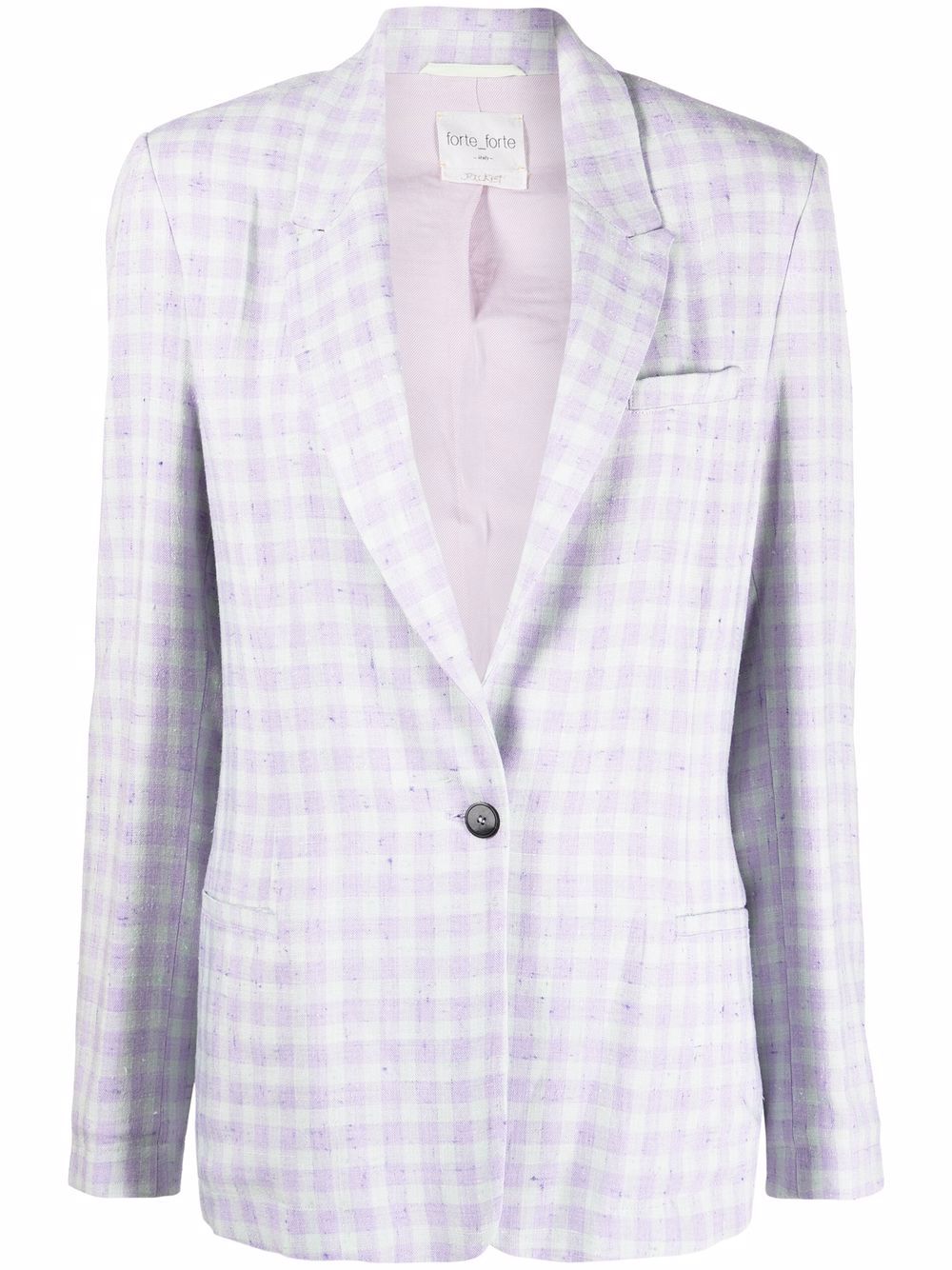 Check-print blazer - Purple