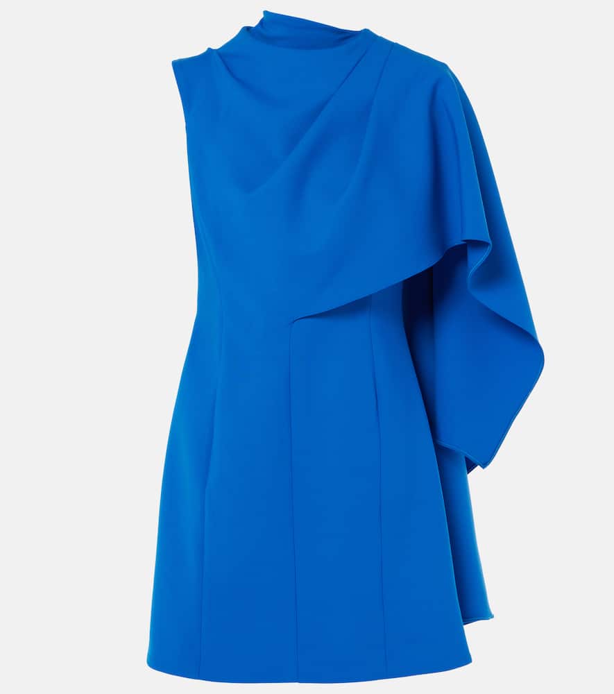 Caped wool-blend minidress