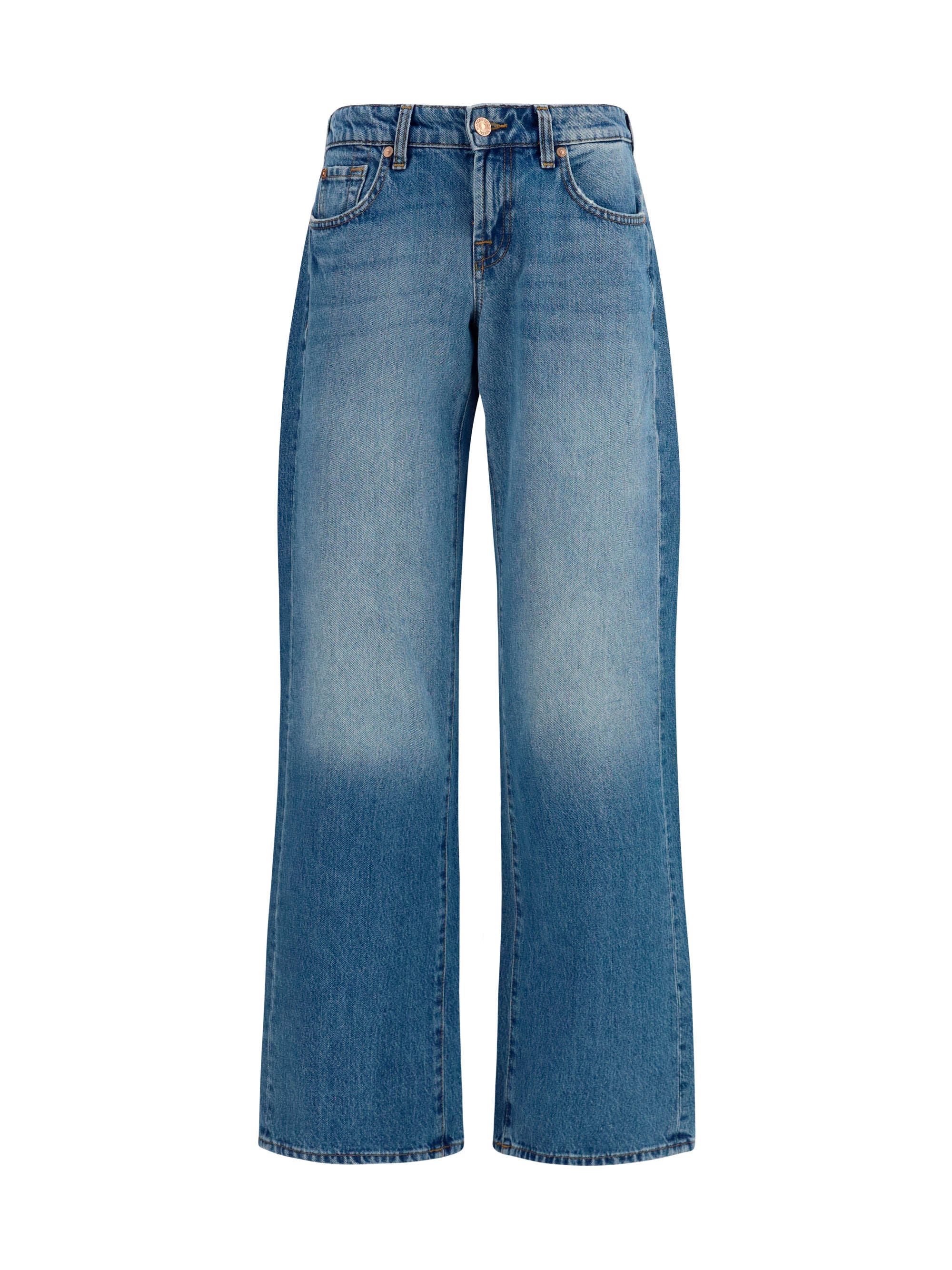 Straight-Leg Cotton Jeans — Blue