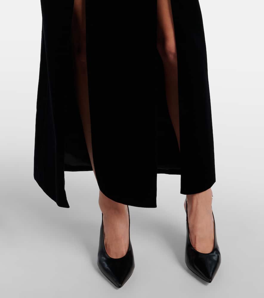 Cotton velvet maxi skirt