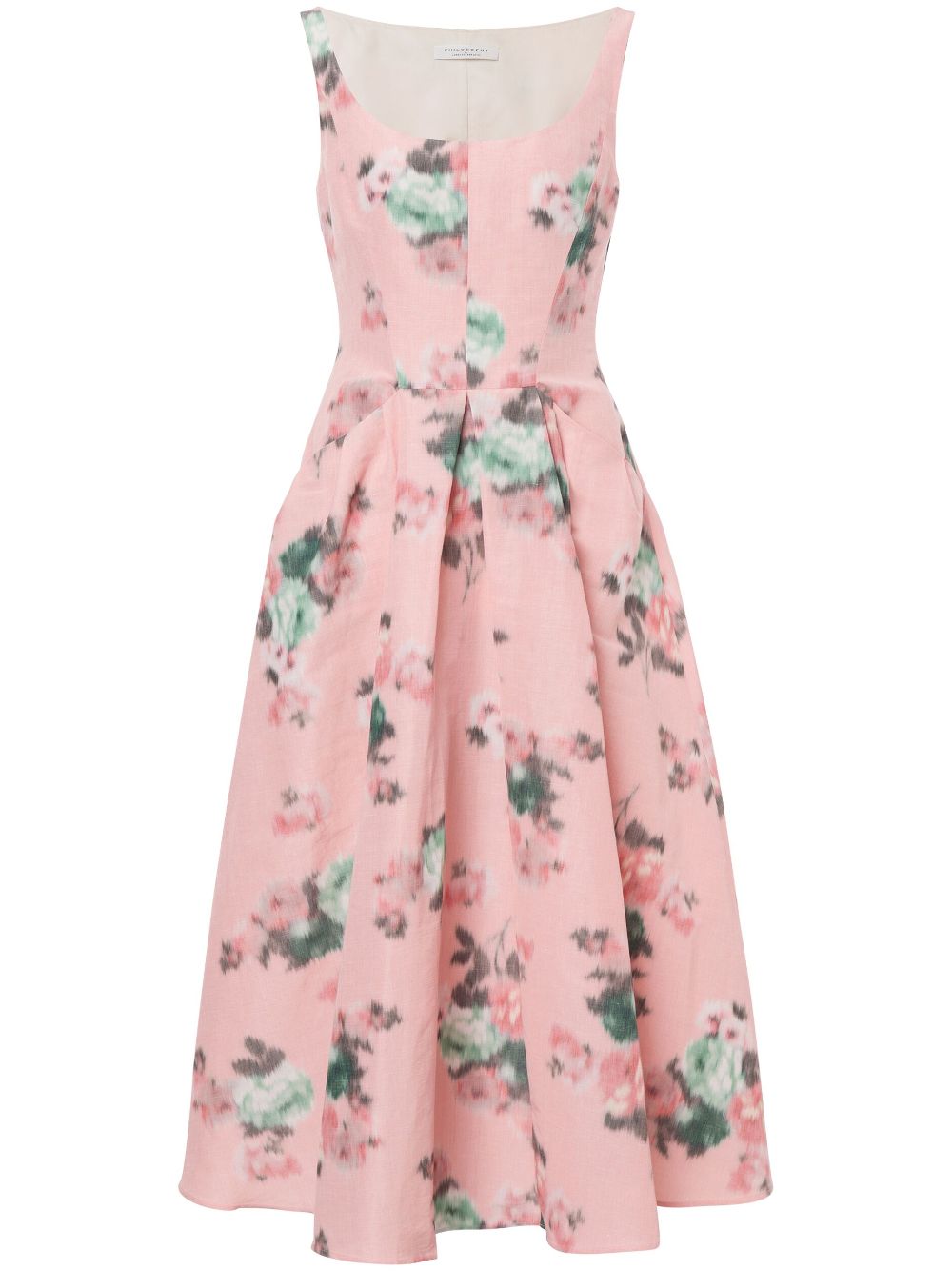 Floral midi dress - Neutrals
