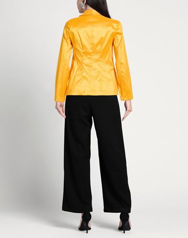 Gold Woman Blazer Mandarin Size M Polyester, Polyamide, Elastane