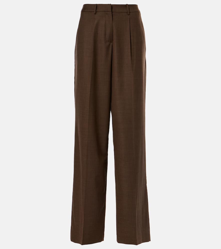 Wool wide-leg pants