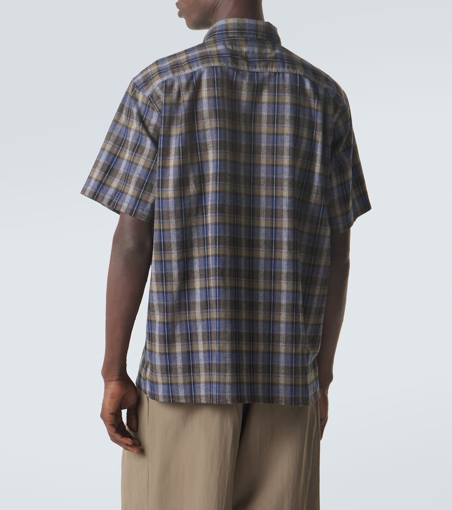 Checked cotton-blend shirt