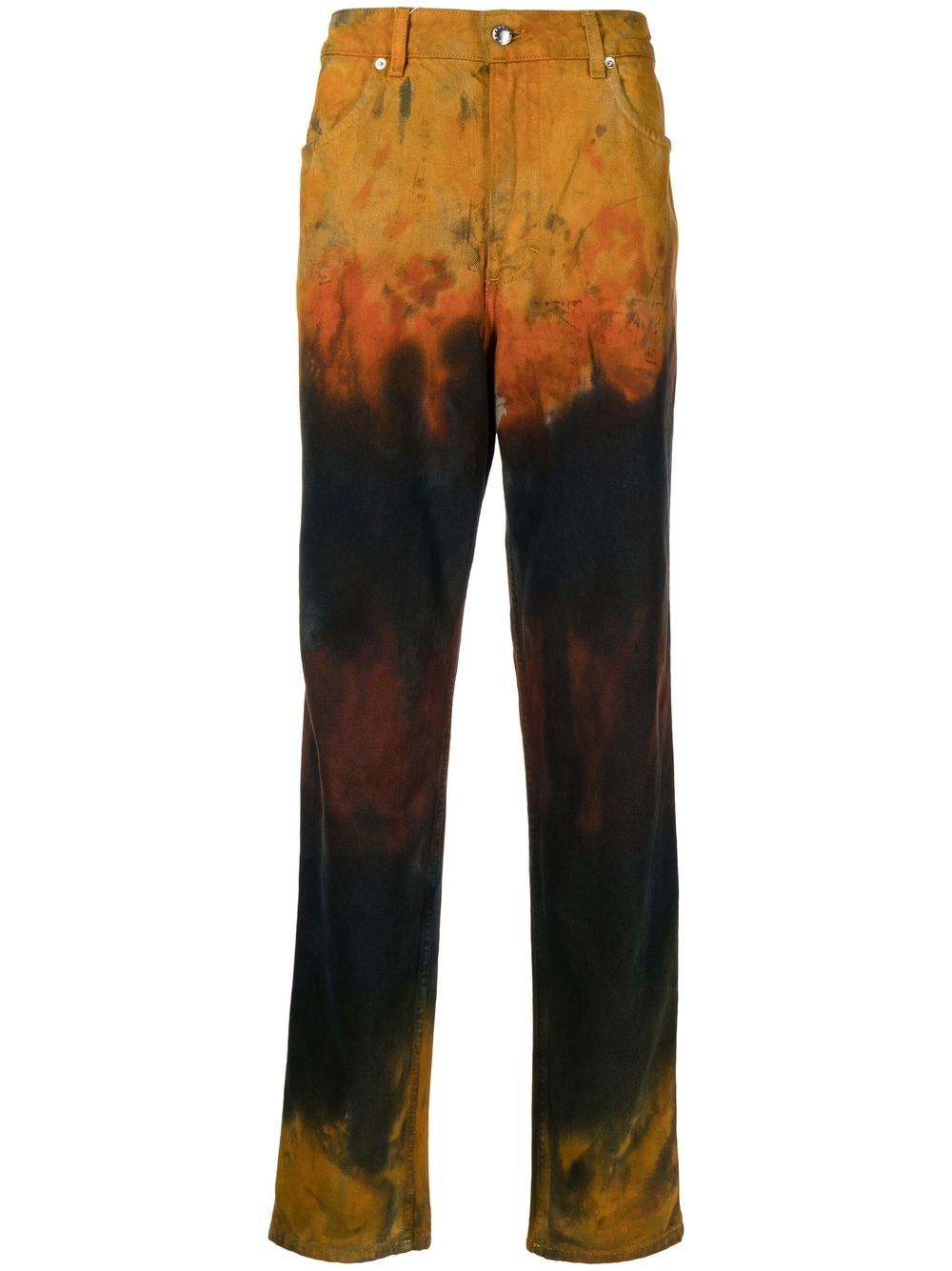 Distressed straight-leg jeans - Multicolour