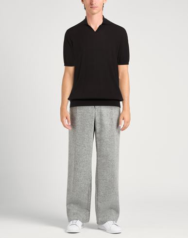 Man Sweater Black Size 48 Cotton