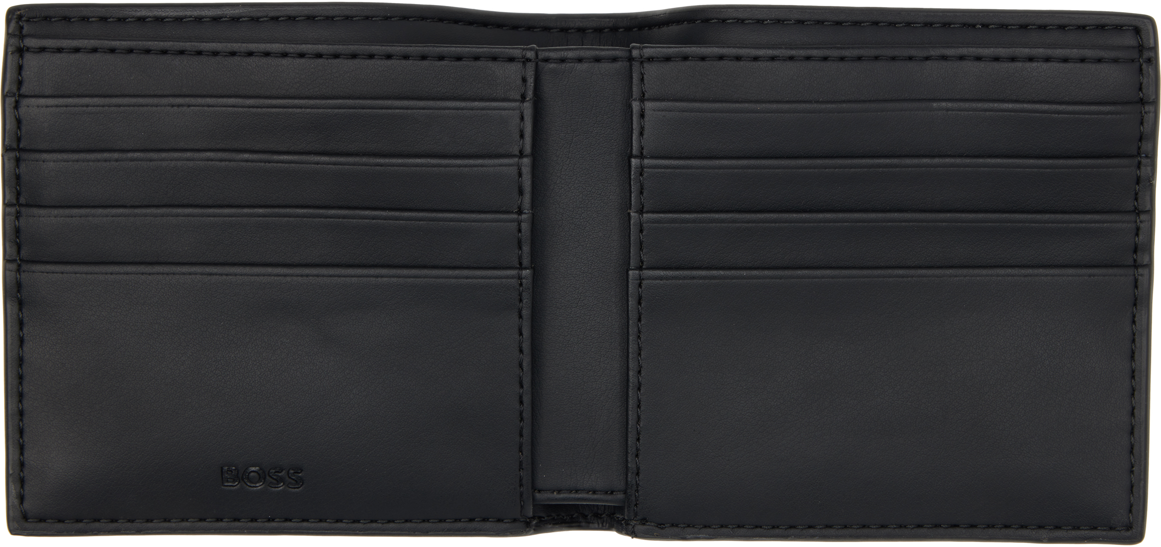 Black Grained Faux-Leather Wallet