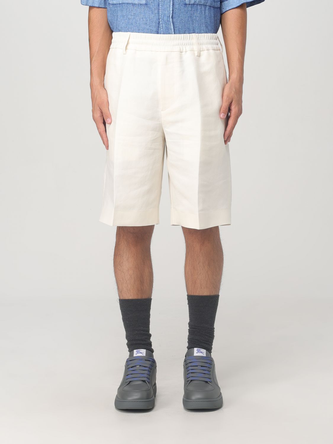 Tailored canvas shorts - Neutrals