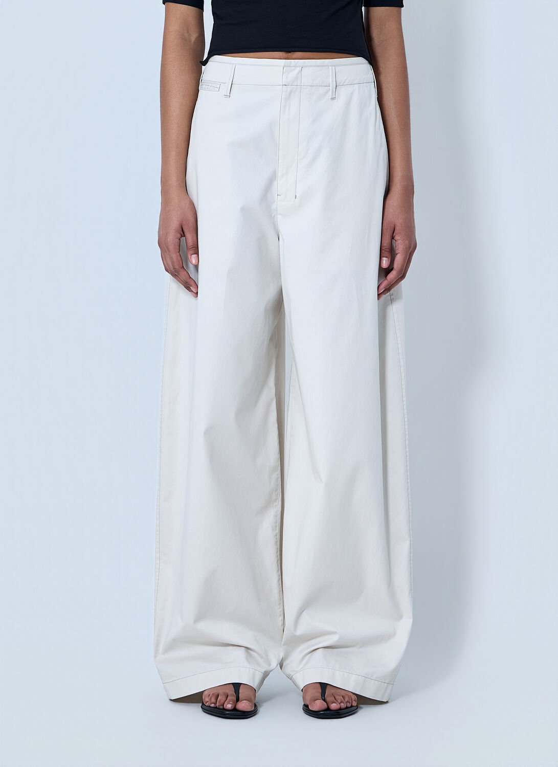 Wide-leg Tailored Trousers - Woman Pants White Fr