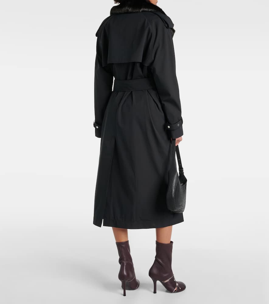 Kennington faux fur-trimmed trench coat