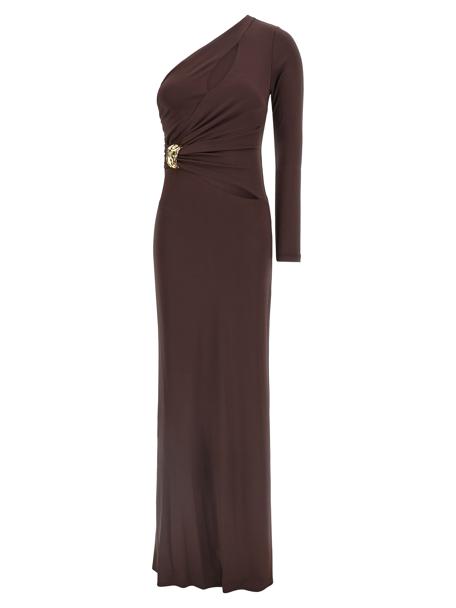 Elisabetta Franchi Brown Viscose Long Women's Dre