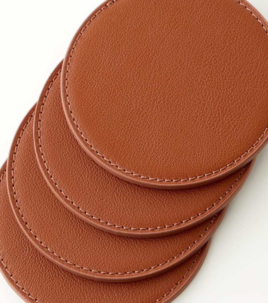 Sky set of 4 leather coasters by Aurélien Barbry