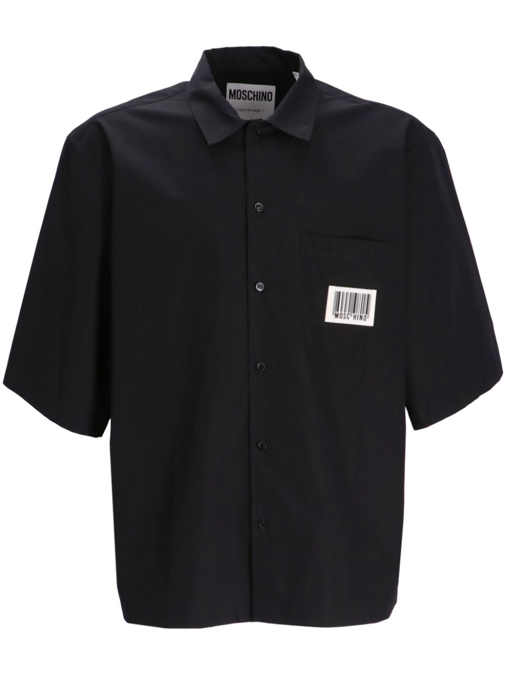 Barcode poplin shirt - White