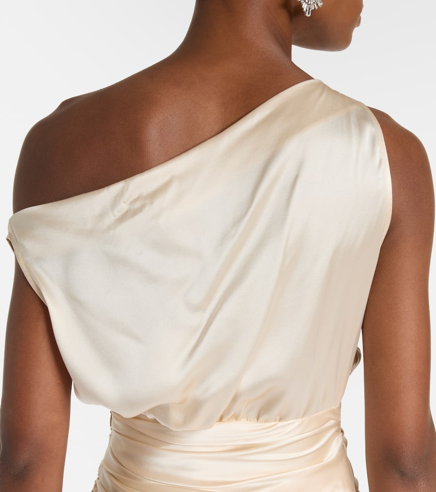 Draped silk satin gown
